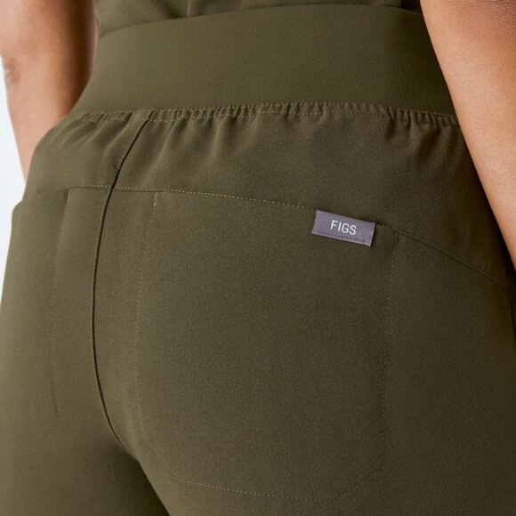 Figs High Waisted Alexandria Wide Leg Scrub Pants in Spruce, Size XXS - Picture 5 of 11